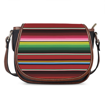 Mexican Serape Blanket Pattern Print Saddle Bag