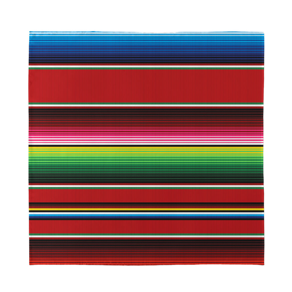 Mexican Serape Blanket Pattern Print Silk Bandana