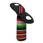 Mexican Serape Blanket Pattern Print Single Neoprene Wine Tote