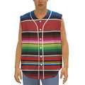 Mexican Serape Blanket Pattern Print Sleeveless Baseball Jersey