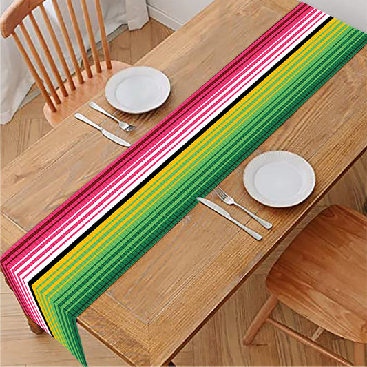 Mexican Serape Blanket Pattern Print Table Runner