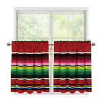 Mexican Serape Blanket Pattern Print Tier Curtains