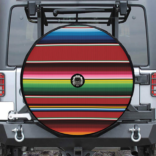 Mexican Serape Blanket Pattern Print Tire Cover With Camera Hole