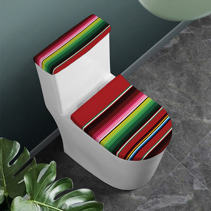 Mexican Serape Blanket Pattern Print Toilet Lid And Tank Cover Set