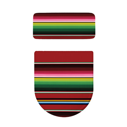 Mexican Serape Blanket Pattern Print Toilet Lid And Tank Cover Set