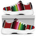 Mexican Serape Blanket Pattern Print White Chunky Shoes