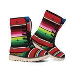 Mexican Serape Blanket Pattern Print Winter Boots