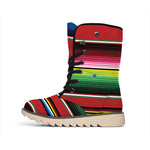 Mexican Serape Blanket Pattern Print Winter Boots