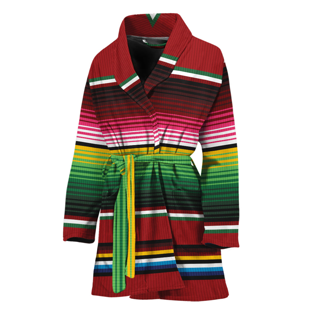 Mexican Serape Blanket Pattern Print Women's Bathrobe