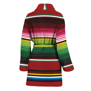 Mexican Serape Blanket Pattern Print Women's Bathrobe