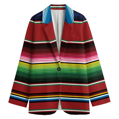 Mexican Serape Blanket Pattern Print Women's Blazer