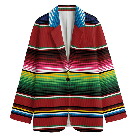 Mexican Serape Blanket Pattern Print Women's Blazer