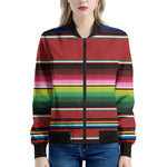 Mexican Serape Blanket Pattern Print Women's Bomber Jacket