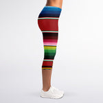 Mexican Serape Blanket Pattern Print Women's Capri Leggings