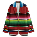 Mexican Serape Blanket Pattern Print Women's Cotton Blazer