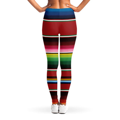 Mexican Serape Blanket Pattern Print Women's Leggings