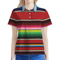 Mexican Serape Blanket Pattern Print Women's Polo Shirt