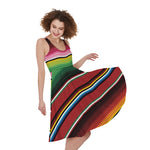 Mexican Serape Blanket Pattern Print Women's Sleeveless Dress