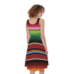 Mexican Serape Blanket Pattern Print Women's Sleeveless Dress