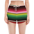 Mexican Serape Blanket Pattern Print Women's Split Running Shorts