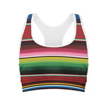 Mexican Serape Blanket Pattern Print Women's Sports Bra