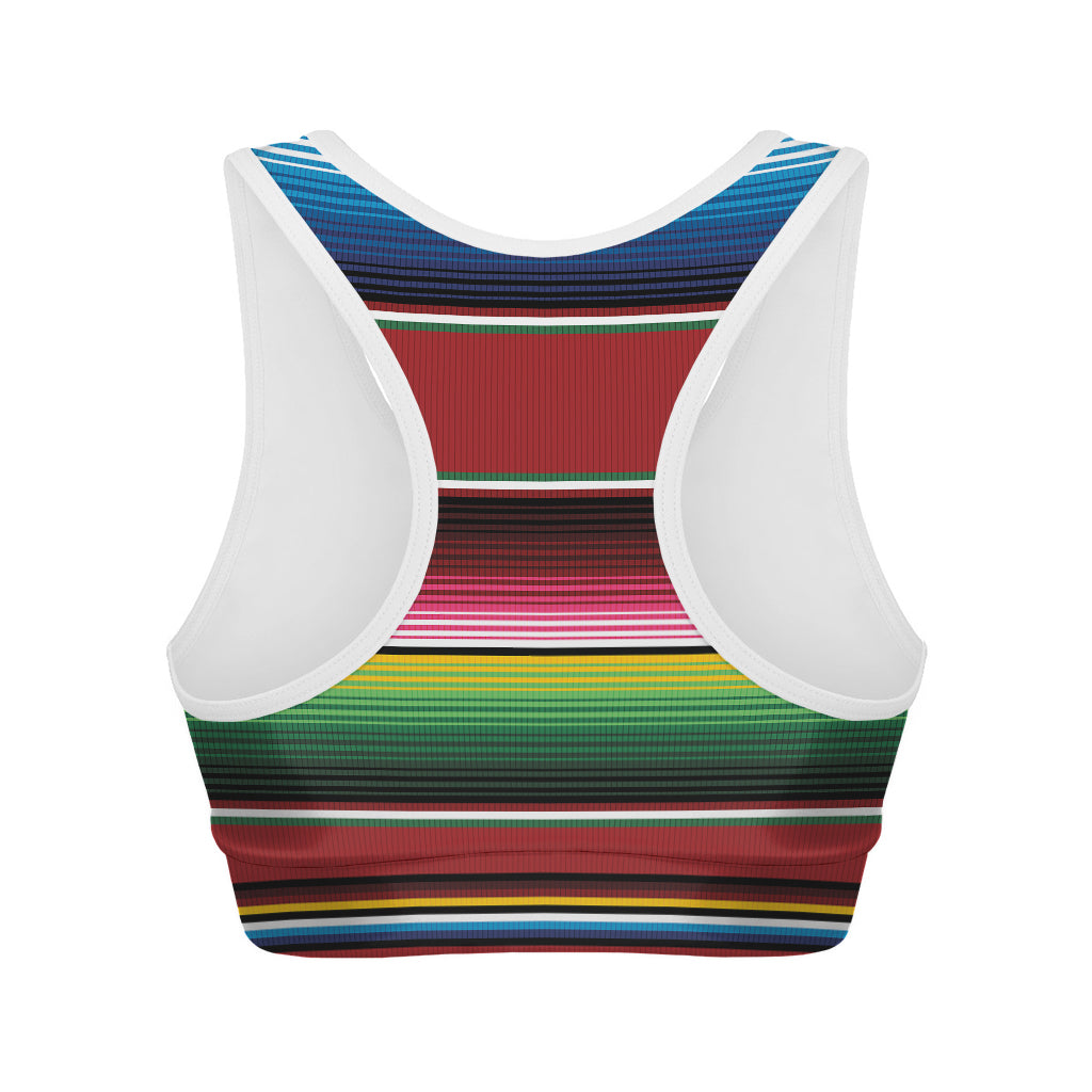 Mexican Serape Blanket Pattern Print Women's Sports Bra