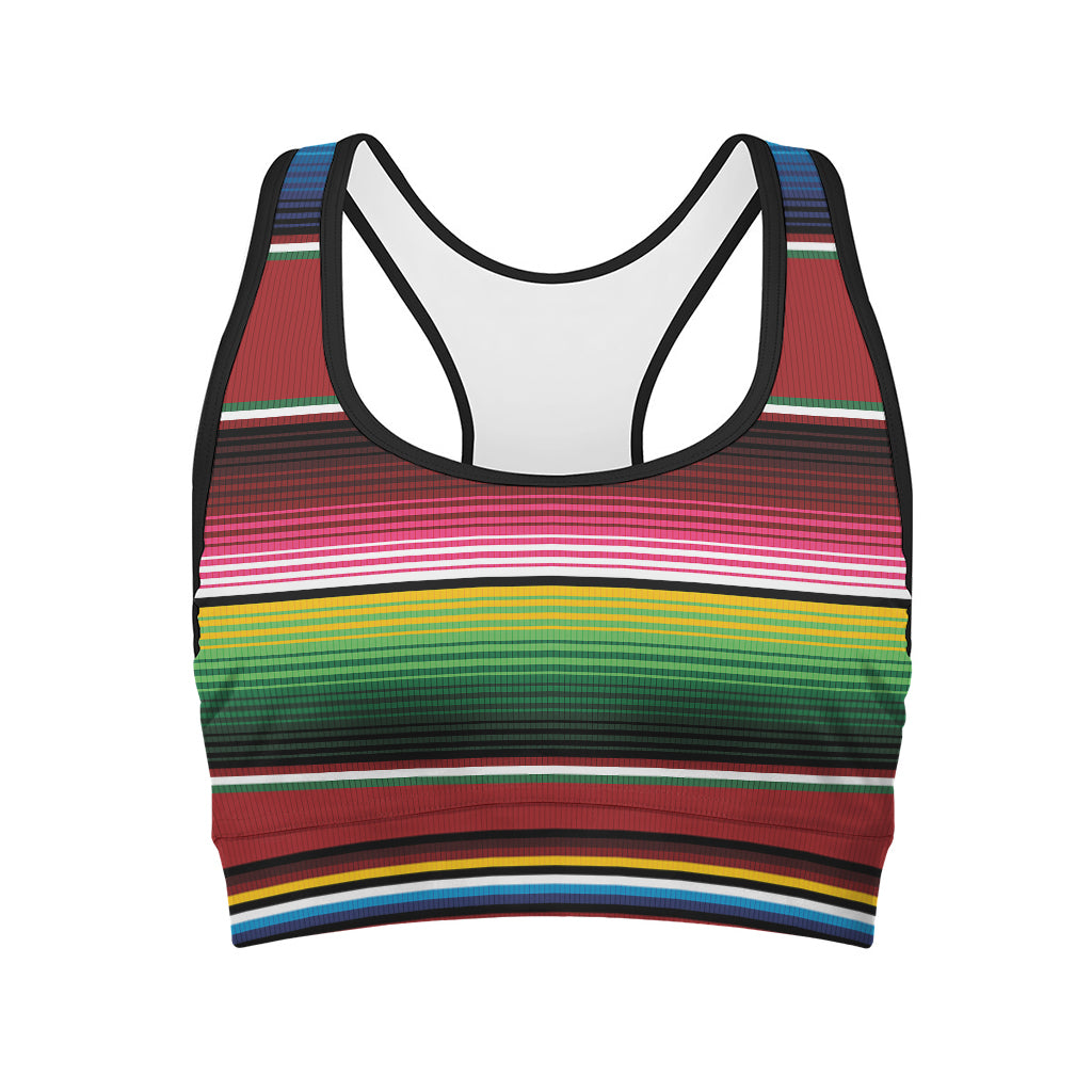 Mexican Serape Blanket Pattern Print Women's Sports Bra