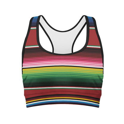 Mexican Serape Blanket Pattern Print Women's Sports Bra