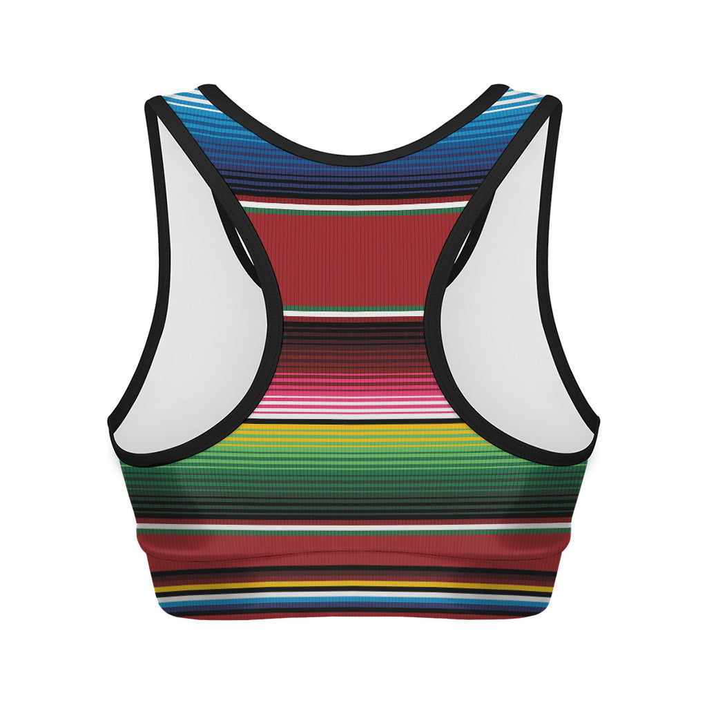 Mexican Serape Blanket Pattern Print Women's Sports Bra