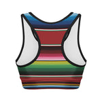 Mexican Serape Blanket Pattern Print Women's Sports Bra