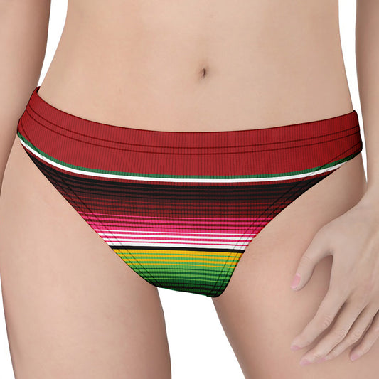 Mexican Serape Blanket Pattern Print Women's Thong