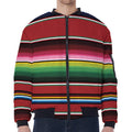 Mexican Serape Blanket Pattern Print Zip Sleeve Bomber Jacket