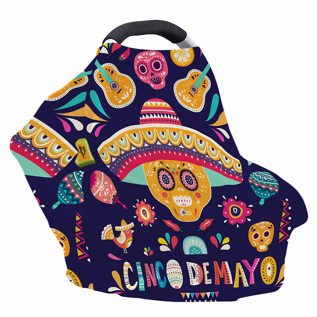 Mexican Skull Cinco de Mayo Print Baby Seat Cover