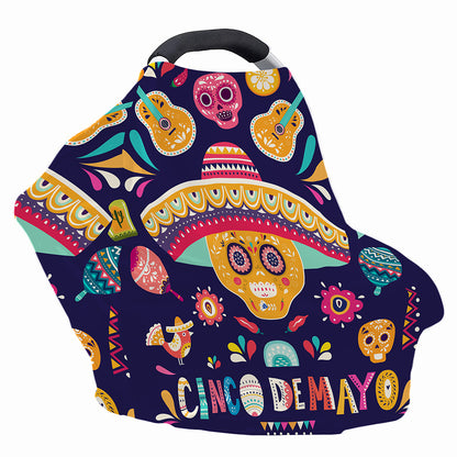 Mexican Skull Cinco de Mayo Print Baby Seat Cover