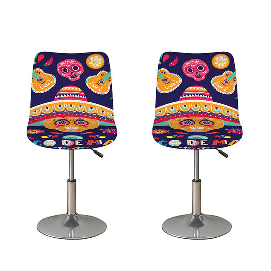 Mexican Skull Cinco de Mayo Print Bar Stool Covers