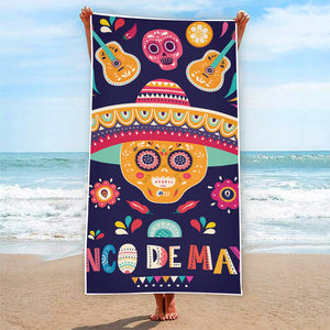 Mexican Skull Cinco de Mayo Print Beach Towel