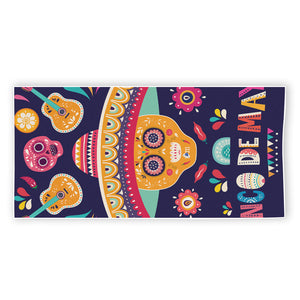 Mexican Skull Cinco de Mayo Print Beach Towel