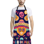 Mexican Skull Cinco de Mayo Print Bib Apron With Pocket