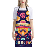 Mexican Skull Cinco de Mayo Print Bib Apron With Pocket