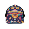 Mexican Skull Cinco de Mayo Print Black Mesh Trucker Cap