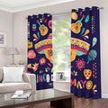 Mexican Skull Cinco de Mayo Print Dimout Grommet Curtains