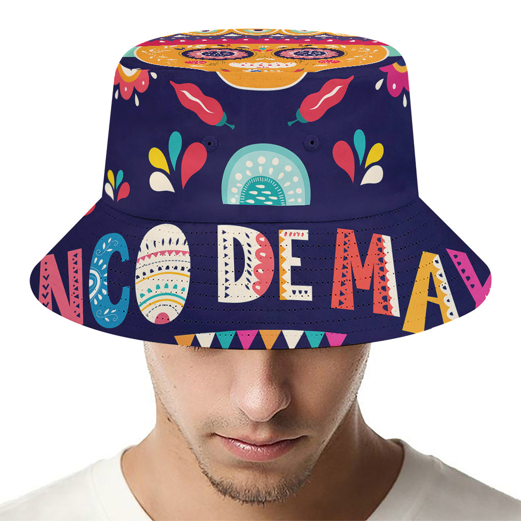 Mexican Skull Cinco de Mayo Print Bucket Hat