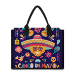 Mexican Skull Cinco de Mayo Print Canvas Tote Bag