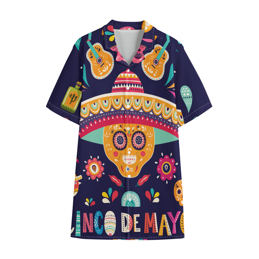 Mexican Skull Cinco de Mayo Print Cotton Hawaiian Shirt