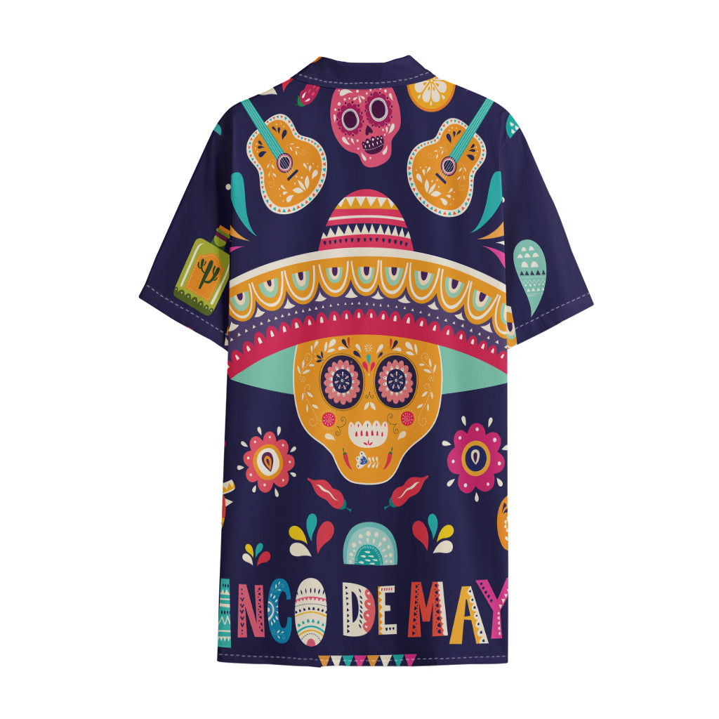 Mexican Skull Cinco de Mayo Print Cotton Hawaiian Shirt