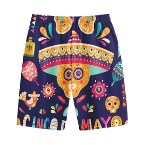 Mexican Skull Cinco de Mayo Print Cotton Shorts