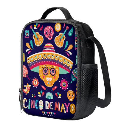 Mexican Skull Cinco de Mayo Print Crossbody Lunch Bag
