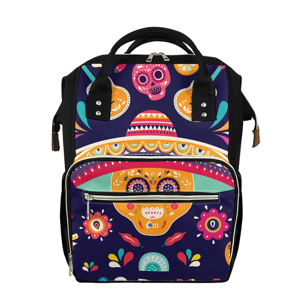 Mexican Skull Cinco de Mayo Print Diaper Bag