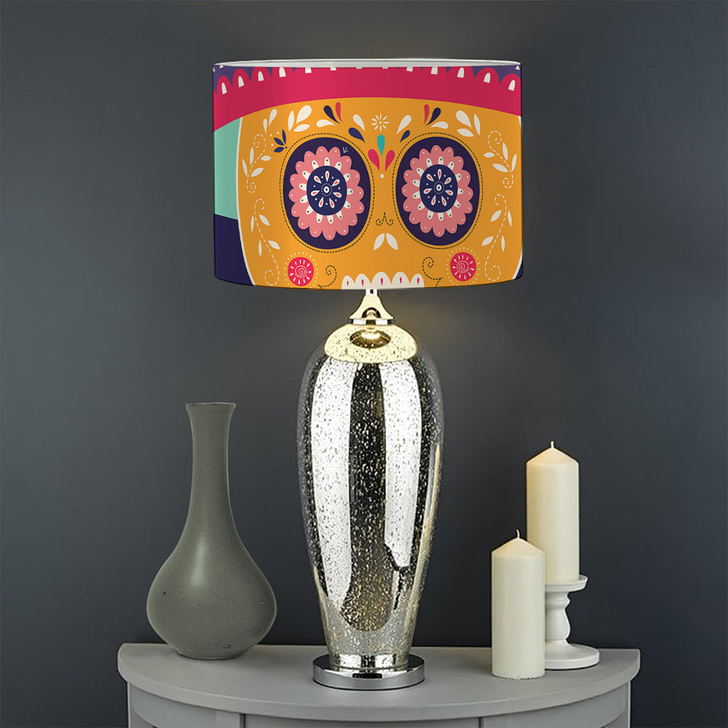 Mexican Skull Cinco de Mayo Print Drum Lamp Shade