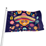 Mexican Skull Cinco de Mayo Print Flag